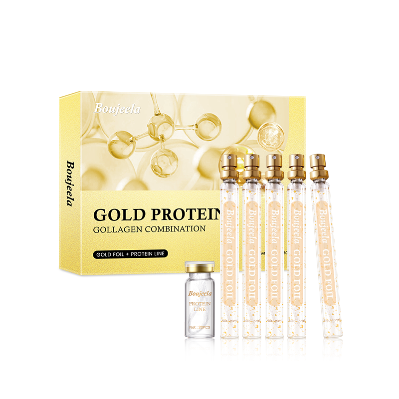 Boujeela Protein Thread Lifting Set Soluble Protein Thread and Nano Gold Essence Combination Absorbable Collagen Threads  Smoothes Fine Lines Enhance Elasticity