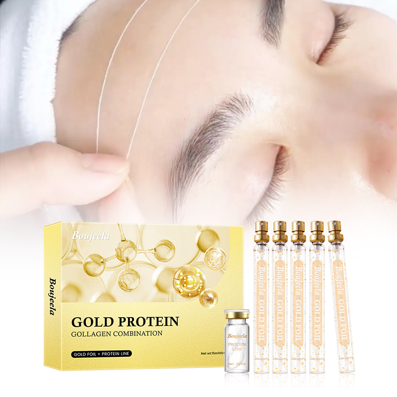 Boujeela Protein Thread Lifting Set Soluble Protein Thread and Nano Gold Essence Combination Absorbable Collagen Threads  Smoothes Fine Lines Enhance Elasticity