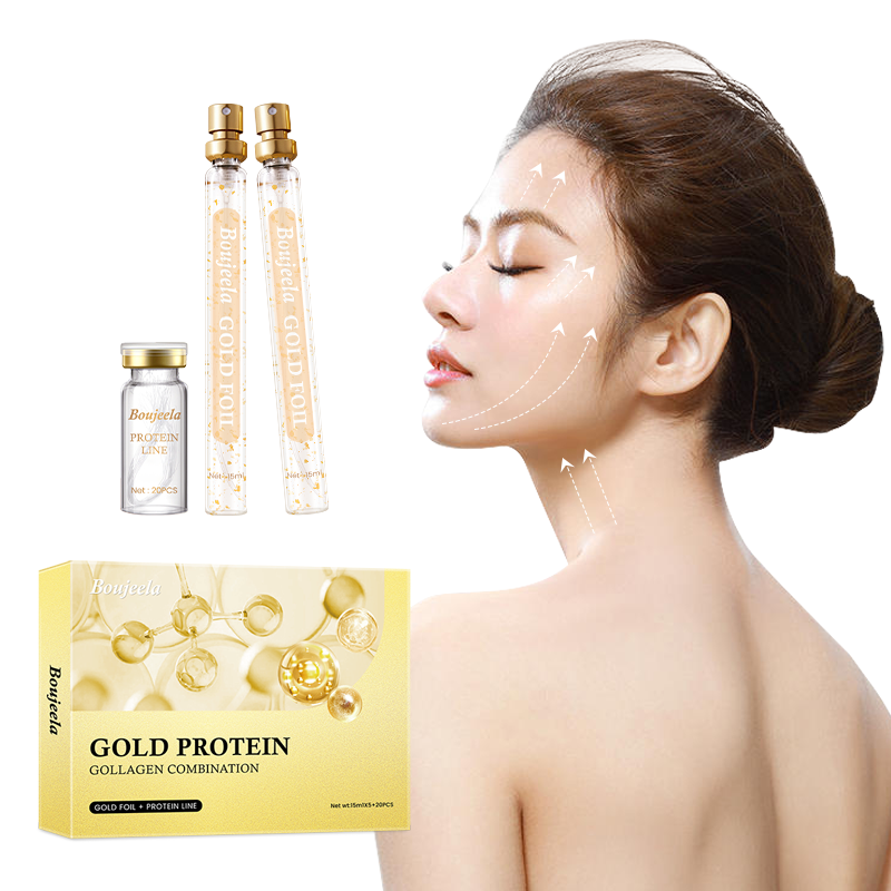 Boujeela Protein Thread Lifting Set Soluble Protein Thread and Nano Gold Essence Combination Absorbable Collagen Threads  Smoothes Fine Lines Enhance Elasticity